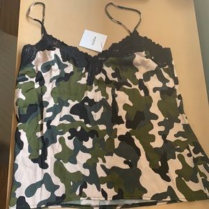 Army fatigue satin tank top